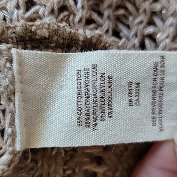 Free People Long Button Down Tan Caramel Waterfall Women Cardigan Sweater Size M - Picture 14 of 15